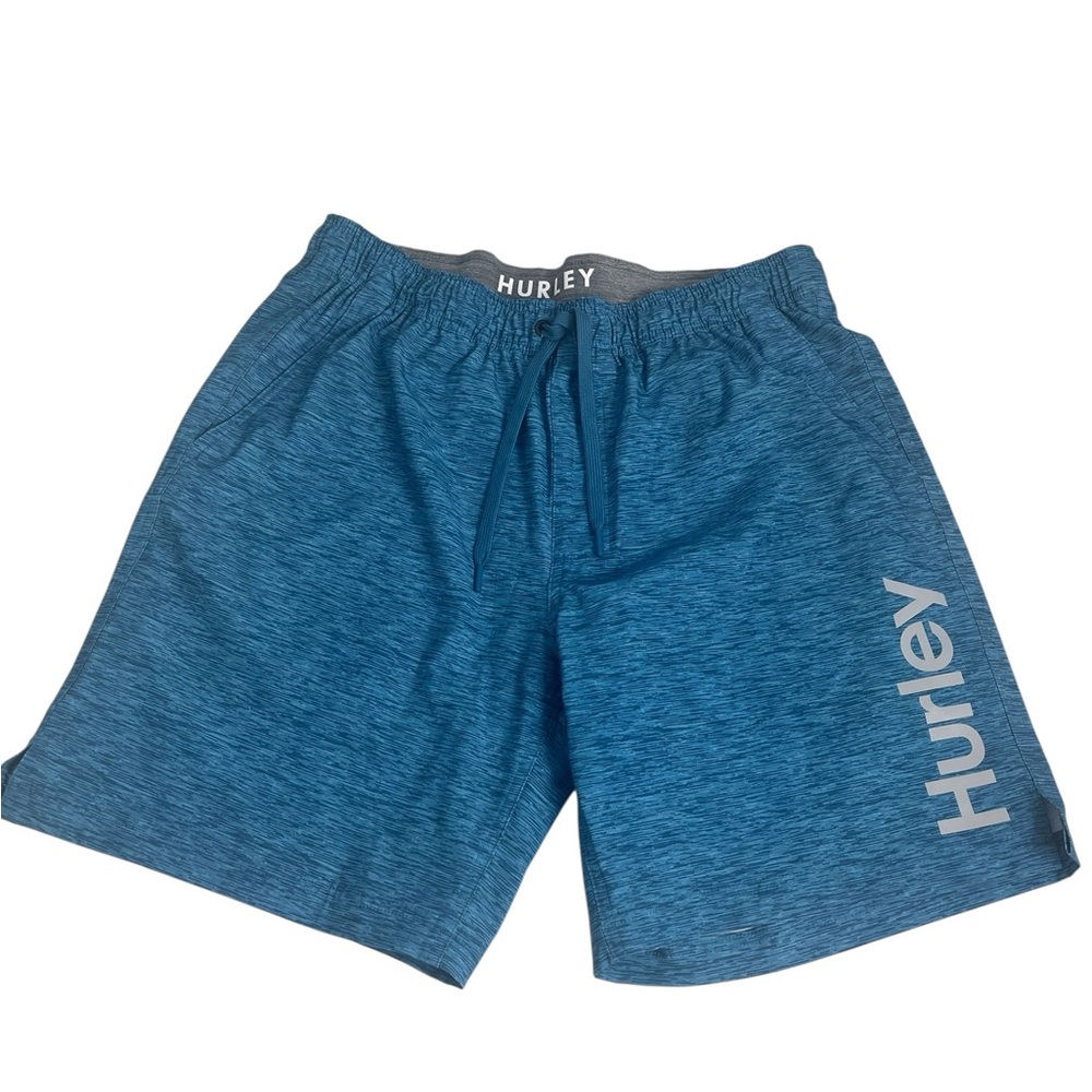 Hurley Men’s XL Blue Swim Trunks with Liner & Drawstring